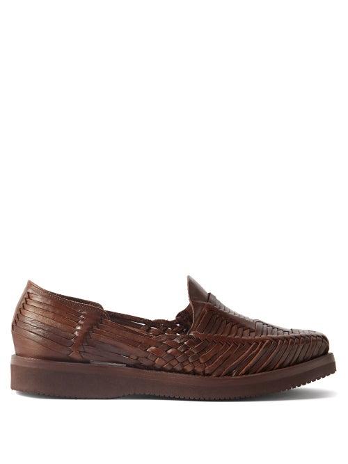 Yuketen - Alejandro Woven-leather Loafer Sandals - Mens - Brown