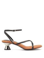 Matchesfashion.com Proenza Schouler - Vase Sculptural-heel Leather Sandals - Womens - Black Tan