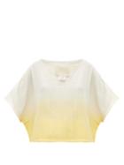 Matchesfashion.com Anaak - Kai V-neck Dip-dyed Cotton Top - Womens - Yellow Multi