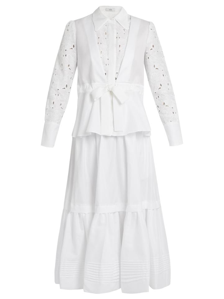 Erdem Janie Broderie-anglaise Panelled Cotton Shirt