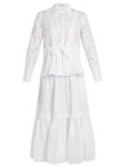 Erdem Janie Broderie-anglaise Panelled Cotton Shirt