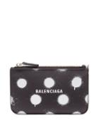 Balenciaga - Cash Zipped Polka-dot Leather Cardholder - Womens - Black White