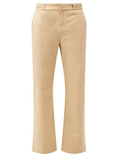 Loewe Paula's Ibiza - Cropped Cotton-blend Twill Straight-leg Trousers - Mens - Dark Beige