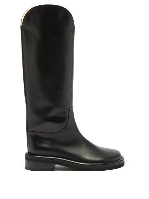 Proenza Schouler - Pipe Leather Riding Boots - Womens - Black