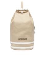 Matchesfashion.com Jacquemus - Le Polochon Drawstring Linen Backpack - Mens - Beige