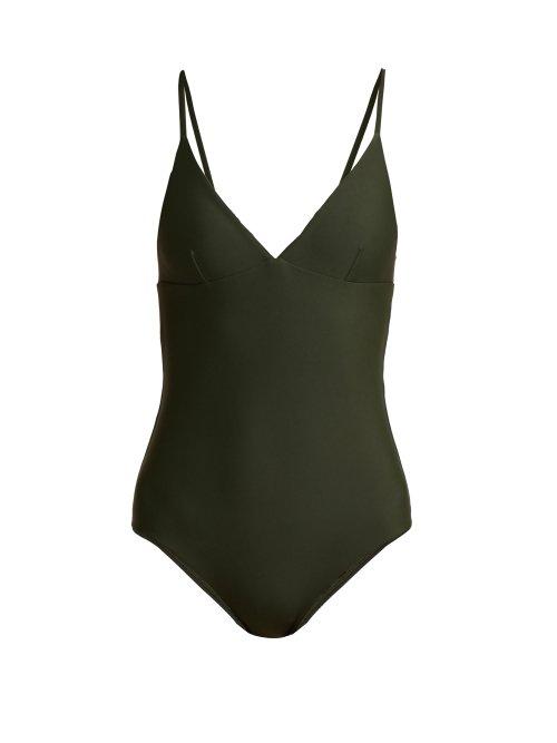 Matchesfashion.com Matteau - The Plunge Swimsuit - Womens - Dark Green