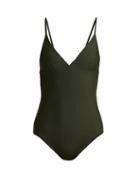 Matchesfashion.com Matteau - The Plunge Swimsuit - Womens - Dark Green