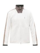 Matchesfashion.com Brunello Cucinelli - Shell-panel Grosgrain-trimmed Jersey Track Jacket - Mens - Light Grey