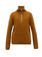Matchesfashion.com Acne Studios - Korman Half Zip Wool Blend Sweater - Mens - Dark Yellow