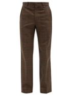 Wooyoungmi - Checked Wool-blend Suit Trousers - Mens - Orange Multi