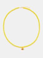 Hermina Athens - Tiny Eye Gold-vermeil Beaded Necklace - Womens - Yellow Multi