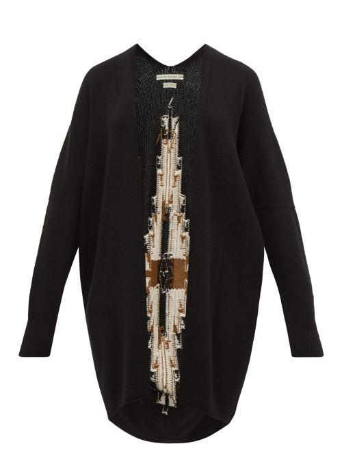 Matchesfashion.com Queene And Belle - Sonora Geometric Intarsia Cashmere Cardigan - Womens - Black Multi