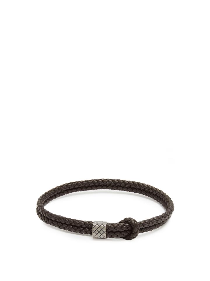 Bottega Veneta Double Intrecciato-woven Leather Bracelet