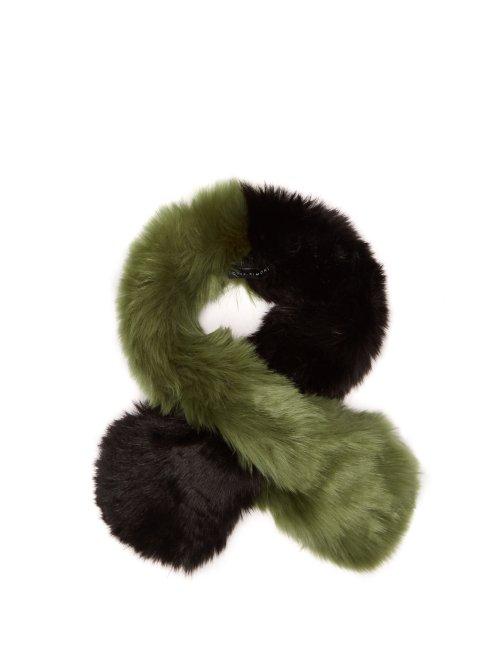 Matchesfashion.com Charlotte Simone - Polly Pop Faux Fur Scarf - Womens - Khaki