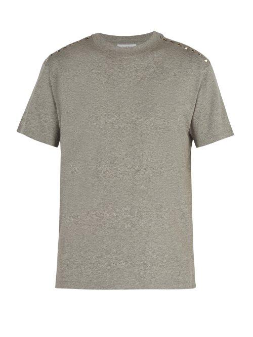 Matchesfashion.com Valentino - Rockstud Untitled #9 Cotton T Shirt - Mens - Grey