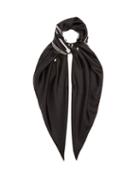 Matchesfashion.com Burberry - Logo Printed Silk Faille Scarf - Womens - Black
