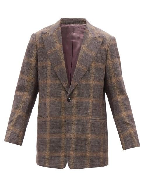 Needles - Check-jacquard Cotton-blend Suit Jacket - Mens - Brown