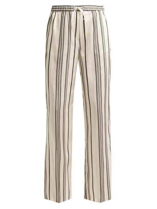 Matchesfashion.com Jil Sander - Gianmarco Silk Trousers - Womens - Black White