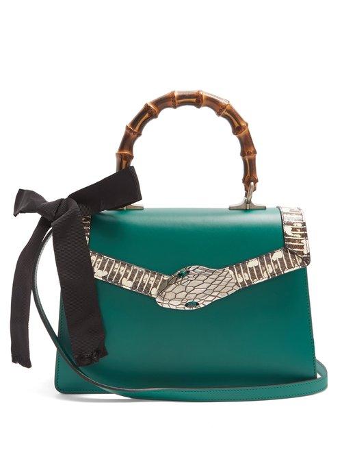 Matchesfashion.com Gucci - Lilith Small Bamboo Handle Leather Bag - Womens - Green