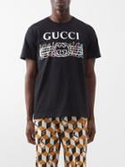 Gucci - Rabbit Logo-print Cotton Jersey T-shirt - Mens - Black Multi