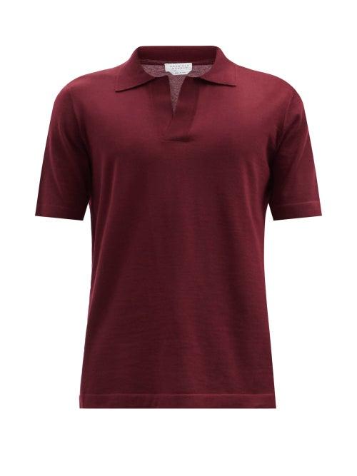 Matchesfashion.com Gabriela Hearst - Stendhal Cashmere Polo Shirt - Mens - Burgundy