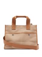 Matchesfashion.com Rue De Verneuil - Reporter Leather-trimmed Canvas Tote Bag - Womens - Beige Multi
