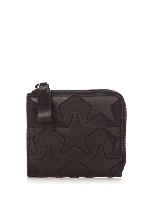 Valentino Zip-around Canvas And Leather Wallet