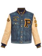 Polo Ralph Lauren Leather-sleeved Denim Varsity Jacket