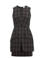 Matchesfashion.com Alexander Mcqueen - Checked Virgin-wool Mini Dress - Womens - Black White