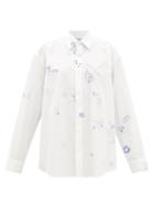 Vetements - Scribble-print Cotton-poplin Shirt - Womens - White Multi