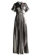 Matchesfashion.com Temperley London - Liquid Metal Wrap Dress - Womens - Silver