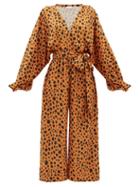 Matchesfashion.com Rhode - Blake Leopard-print Satin Jumpsuit - Womens - Leopard