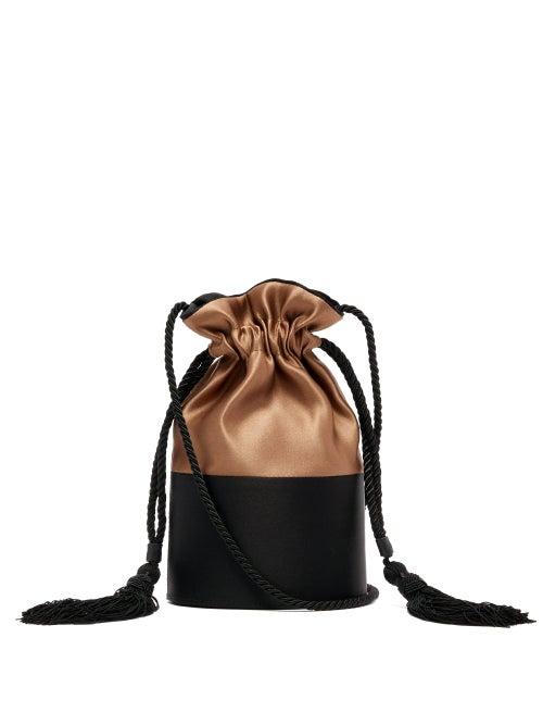 Matchesfashion.com Hunting Season - Lola Two Tone Drawstring Satin Bucket Bag - Womens - Brown Multi