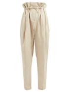 Matchesfashion.com Acne Studios - Paperbag Waist Linen Trousers - Womens - Beige