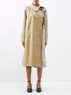 Sacai - Panelled Cotton-blend Gabardine Trench Coat - Womens - Beige