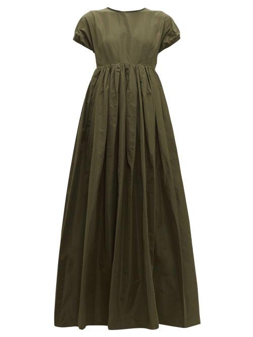 Matchesfashion.com Rochas - Prosa Gathered Faille Gown - Womens - Green