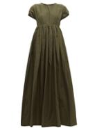 Matchesfashion.com Rochas - Prosa Gathered Faille Gown - Womens - Green