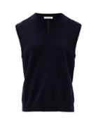 Matchesfashion.com The Row - Cremona Sleeveless V-neck Sweater - Womens - Navy