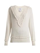 Matchesfashion.com Barrie - Romantic Timeless V Neck Cashmere Sweater - Womens - Ivory