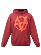 Matchesfashion.com Vetements - Anarchy Printed Cotton-blend Hooded Sweatshirt - Mens - Red
