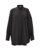 Matchesfashion.com Balenciaga - Gathered-nape Oversized Crepe Shirt - Womens - Black