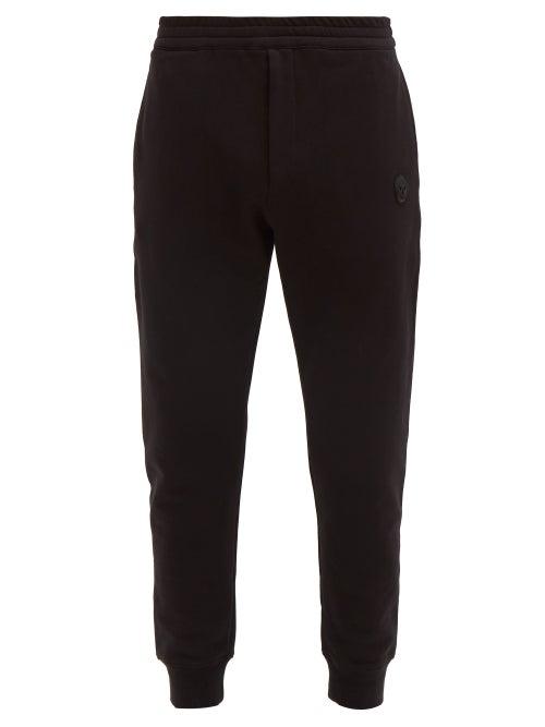 Matchesfashion.com Alexander Mcqueen - Skull Logo Cotton Jersey Track Pants - Mens - Black