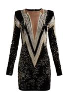 Balmain Crystal And Bead-embroidered Velvet Mini Dress