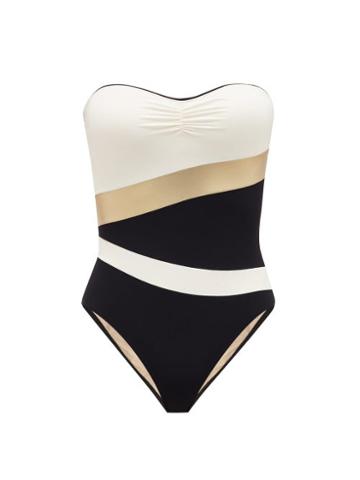 Matchesfashion.com Zeus + Dione - Halki Bandeau Swimsuit - Womens - Black Multi