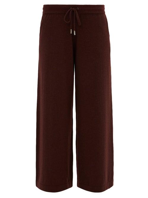Matchesfashion.com Johnston's Of Elgin - Collette Wide-leg Cashmere Trousers - Womens - Dark Brown