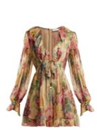 Zimmermann Melody Floating Floral-print Silk Playsuit