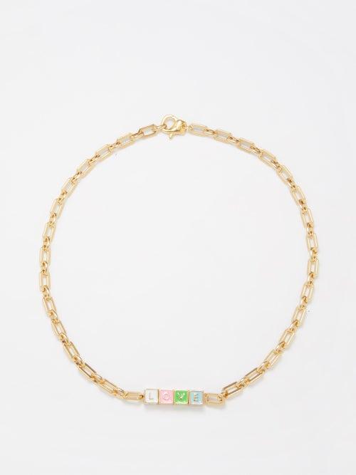 Joolz By Martha Calvo - Say It Like It Is 14kt Gold-plated Necklace - Womens - Multi Stripe