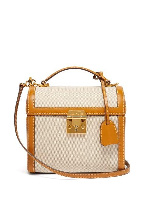 Matchesfashion.com Mark Cross - Sara Canvas And Leather Bag - Womens - Beige Multi