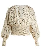 Matchesfashion.com Diane Von Furstenberg - Polka Dot Silk Blouse - Womens - Cream Print