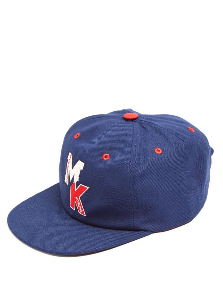 Maison Kitsuné Mk-logo Embroidered Cotton Cap